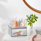 Lot de 2 boîtes de rangement empilables transparentes