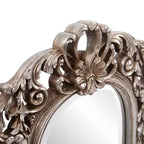 Miroir mural cintré en argent antique, cadre baroque orné, simple