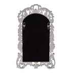 Miroir mural cintré en argent antique, cadre baroque orné, simple