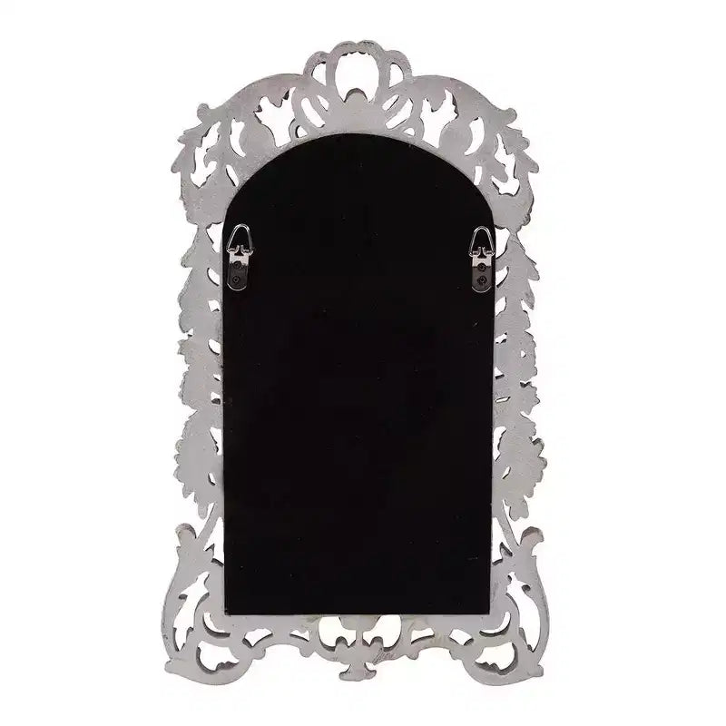 Miroir mural cintré en argent antique, cadre baroque orné, simple