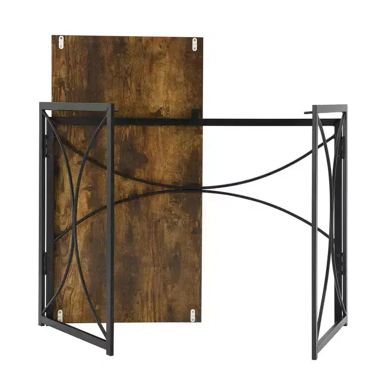 Bureau pliable Bois grange et noir, une personne, style pliable