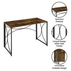 Bureau pliable Bois grange et noir, une personne, style pliable