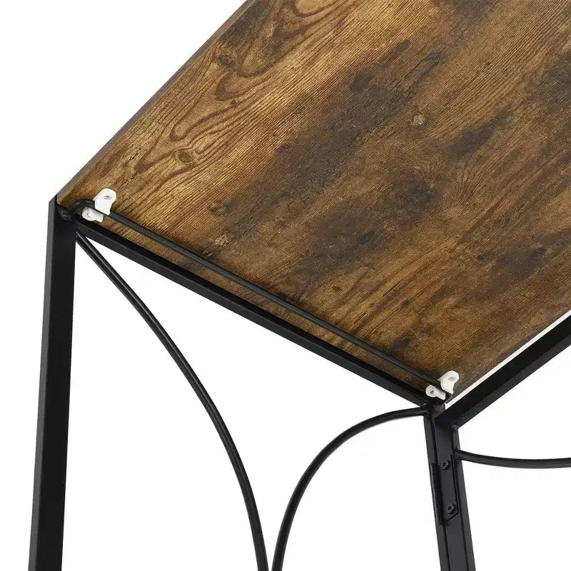 Bureau pliable Bois grange et noir, une personne, style pliable