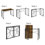 Bureau pliable Bois grange et noir, une personne, style pliable