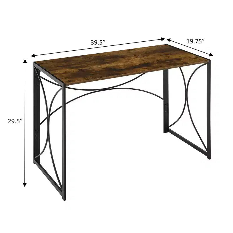 Bureau pliable Bois grange et noir, une personne, style pliable