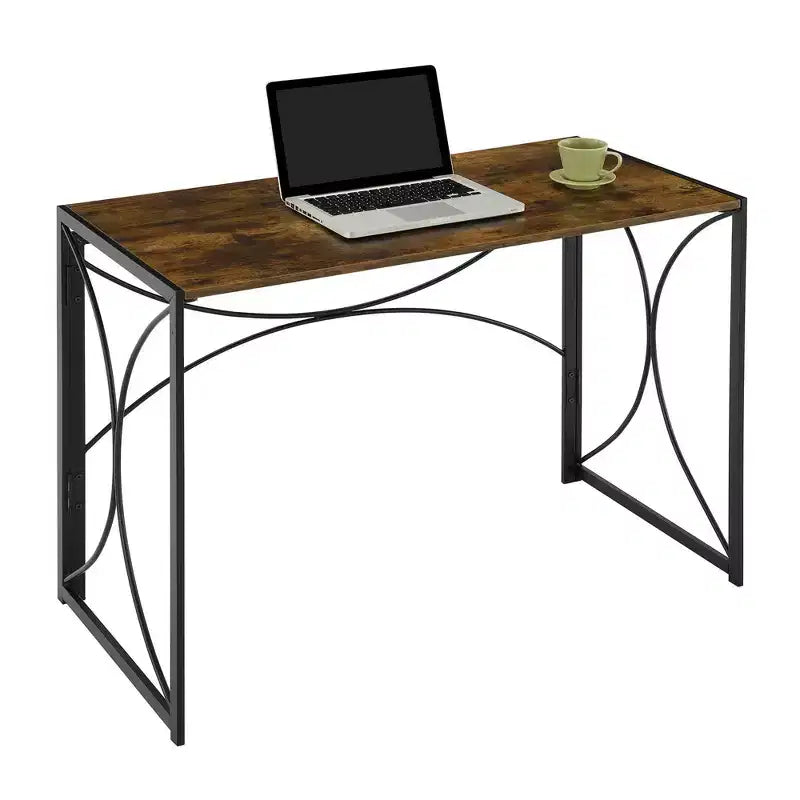 Bureau pliable Bois grange et noir, une personne, style pliable