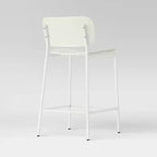Tabourets de bar à hauteur de comptoir en plastique moulé blanc avec base en métal – Ensemble de 2