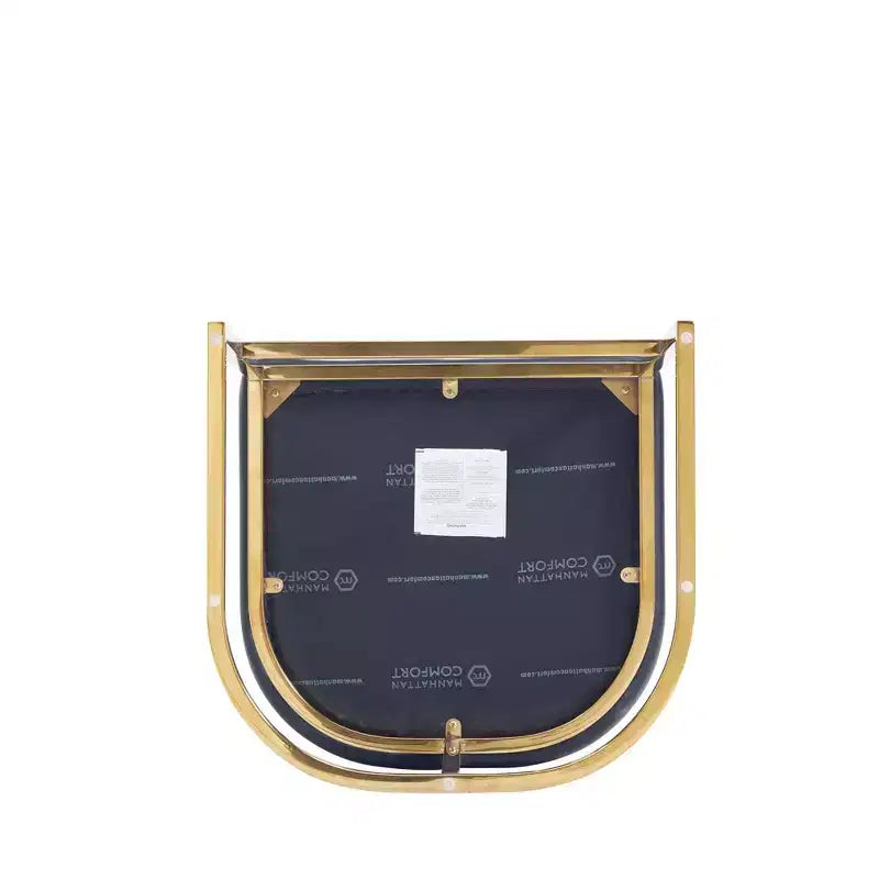 Tabouret de bar bas noir et or en similicuir avec accoudoirs, lot de 2