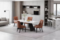 Christopher Knight Home Set of 4 Cheney Faux Leather Tufted Dining Chairs Cognac Brown/Matte Black