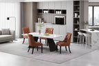 Christopher Knight Home Set of 4 Cheney Faux Leather Tufted Dining Chairs Cognac Brown/Matte Black