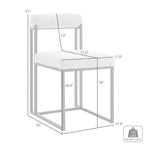 Chaise de salle à manger en tissu anthracite, sans accoudoirs, dossier bas, lot de 2