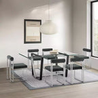 Chaise de salle à manger en tissu anthracite, sans accoudoirs, dossier bas, lot de 2