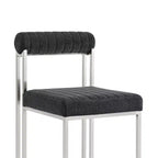 Chaise de salle à manger en tissu anthracite, sans accoudoirs, dossier bas, lot de 2