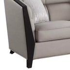 Causeuse en tissu beige avec 2 oreillers, 2 places