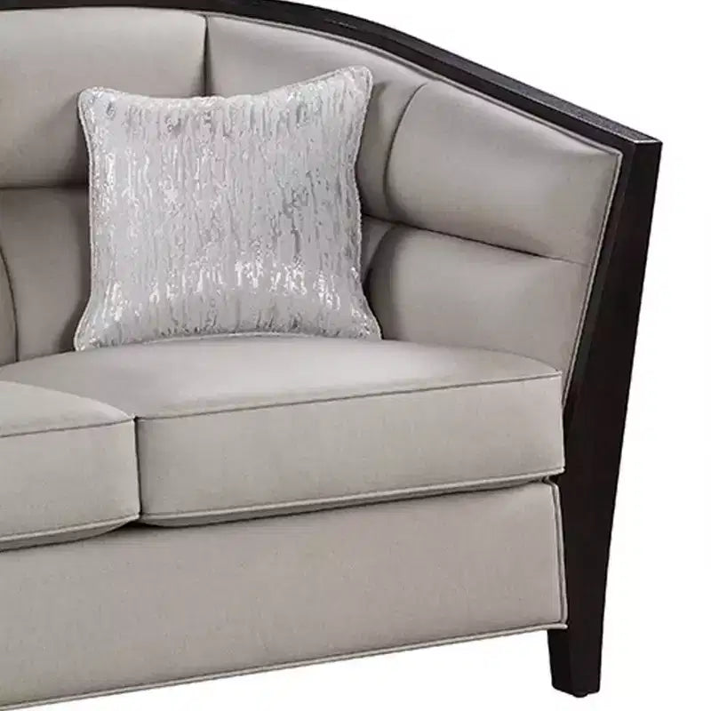 Causeuse en tissu beige avec 2 oreillers, 2 places