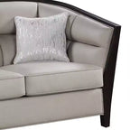Causeuse en tissu beige avec 2 oreillers, 2 places