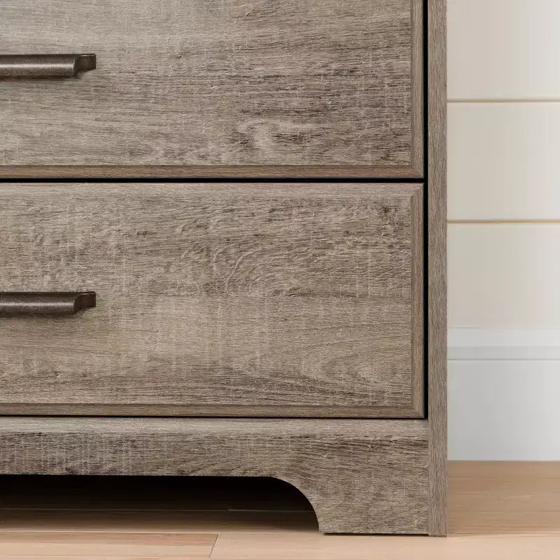 Commode double 6 tiroirs en chêne vieilli – Assemblage par 2 personnes