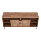 Meuble TV 160 cm pour téléviseurs jusqu'à 60", brun doré, style moderne du milieu du siècle