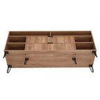 Meuble TV 160 cm pour téléviseurs jusqu'à 60", brun doré, style moderne du milieu du siècle