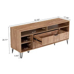 Meuble TV 160 cm pour téléviseurs jusqu'à 60", brun doré, style moderne du milieu du siècle