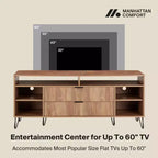 Meuble TV 160 cm pour téléviseurs jusqu'à 60", brun doré, style moderne du milieu du siècle