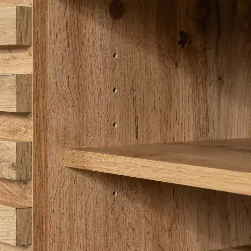Meuble TV Nordik en chêne avec 2 tiroirs, convient jusqu'à 75"