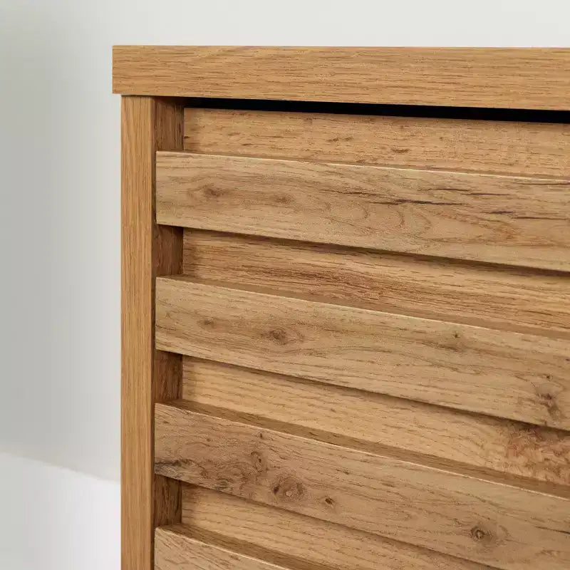Meuble TV Nordik en chêne avec 2 tiroirs, convient jusqu'à 75"
