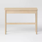 Bureau scandinave en bois clair avec 2 tiroirs, 1 personne