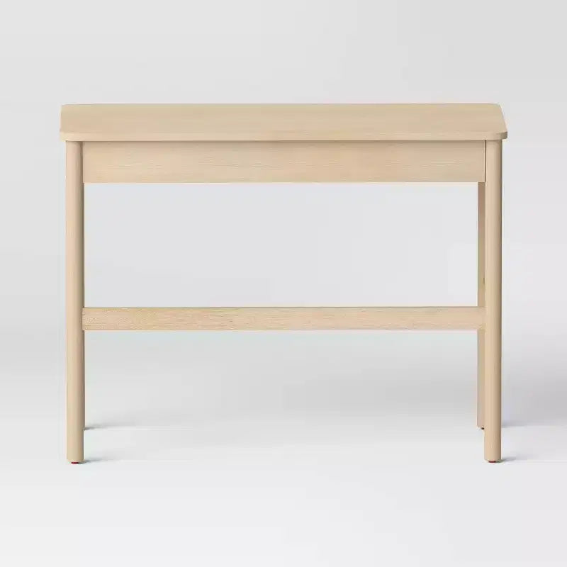 Bureau scandinave en bois clair avec 2 tiroirs, 1 personne