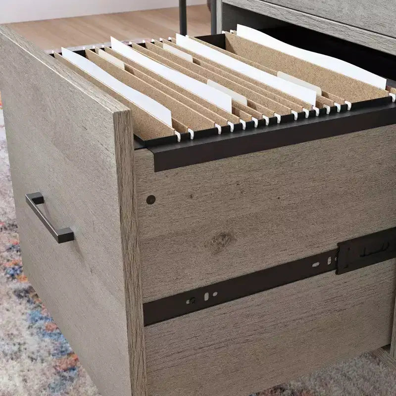 Bureau d'angle avec tiroirs Chêne Mystique, 1 personne