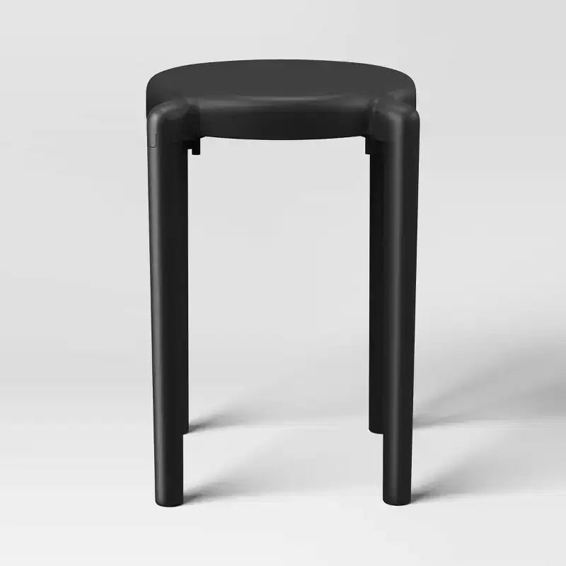 Table d'appoint ronde noire, 1 personne, plastique recyclé