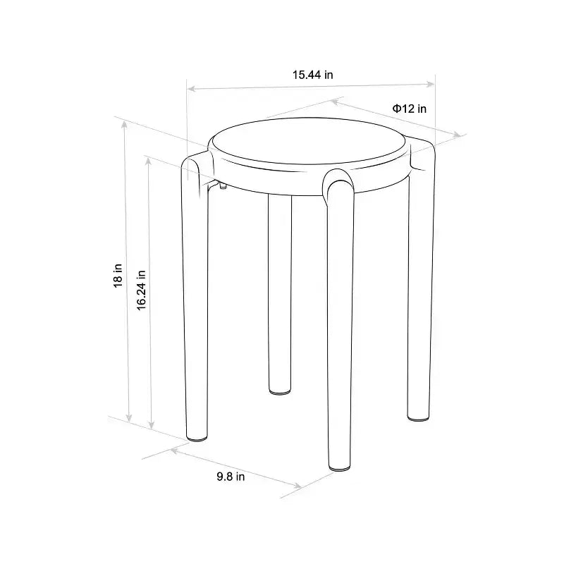 Table d'appoint ronde noire, 1 personne, plastique recyclé