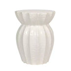 Tabouret d'appoint rond en grès blanc, 1 place