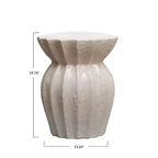 Tabouret d'appoint rond en grès blanc, 1 place
