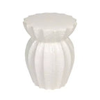 Tabouret d'appoint rond en grès blanc, 1 place