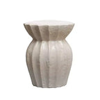 Tabouret d'appoint rond en grès blanc, 1 place