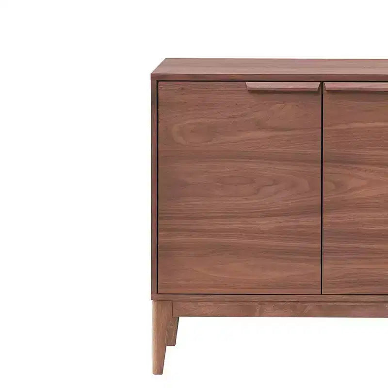 Buffet noyer et marbre avec 3 tiroirs et 2 portes
