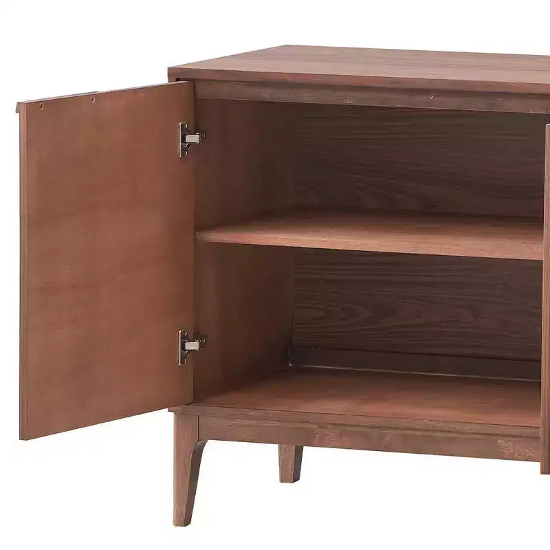 Buffet noyer et marbre avec 3 tiroirs et 2 portes