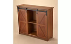 Bahut en bois rustique marron avec portes coulissantes