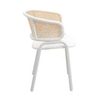 Chaise de salle à manger en velours avec cadre en acier, lot de 4 – Beige / Noir / Gris / Blanc