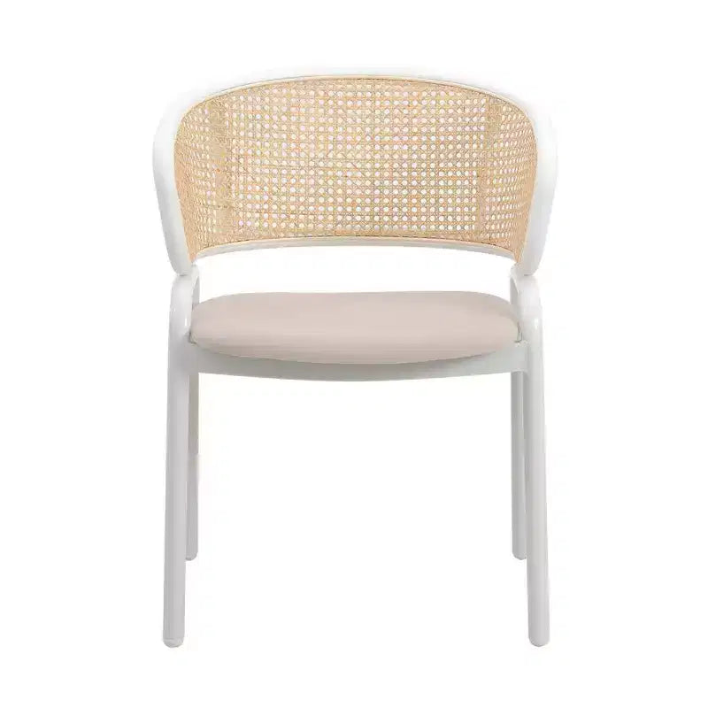 Chaise de salle à manger en velours avec cadre en acier, lot de 4 – Beige / Noir / Gris / Blanc