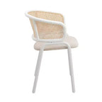 Chaise de salle à manger en velours avec cadre en acier, lot de 4 – Beige / Noir / Gris / Blanc
