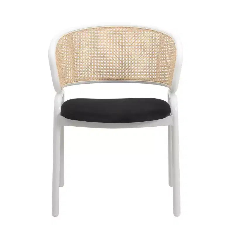Chaise de salle à manger en velours avec cadre en acier, lot de 4 – Beige / Noir / Gris / Blanc