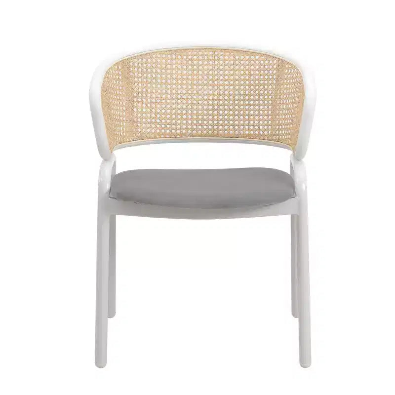 Chaise de salle à manger en velours avec cadre en acier, lot de 4 – Beige / Noir / Gris / Blanc