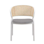 Chaise de salle à manger en velours avec cadre en acier, lot de 4 – Beige / Noir / Gris / Blanc