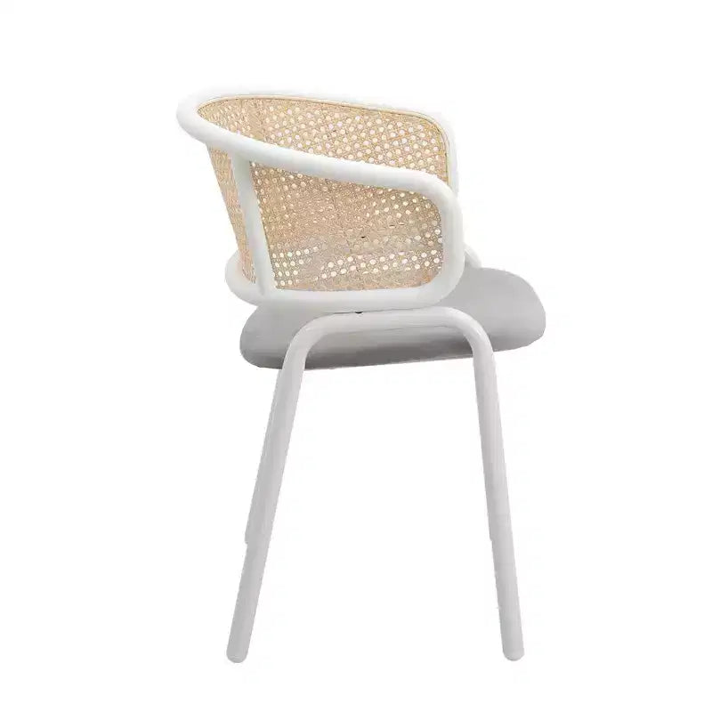 Chaise de salle à manger en velours avec cadre en acier, lot de 4 – Beige / Noir / Gris / Blanc