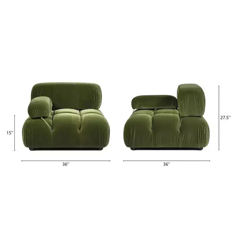 Fauteuil d'angle modulaire, 1 place