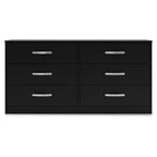 Commode noire à 6 tiroirs, 1 personne