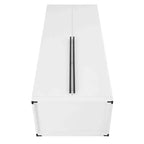 Armoire modulaire 4 portes pour 1 à 2 personnes : blanc / brun doré / gris rustique