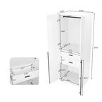 Armoire modulaire 4 portes pour 1 à 2 personnes : blanc / brun doré / gris rustique